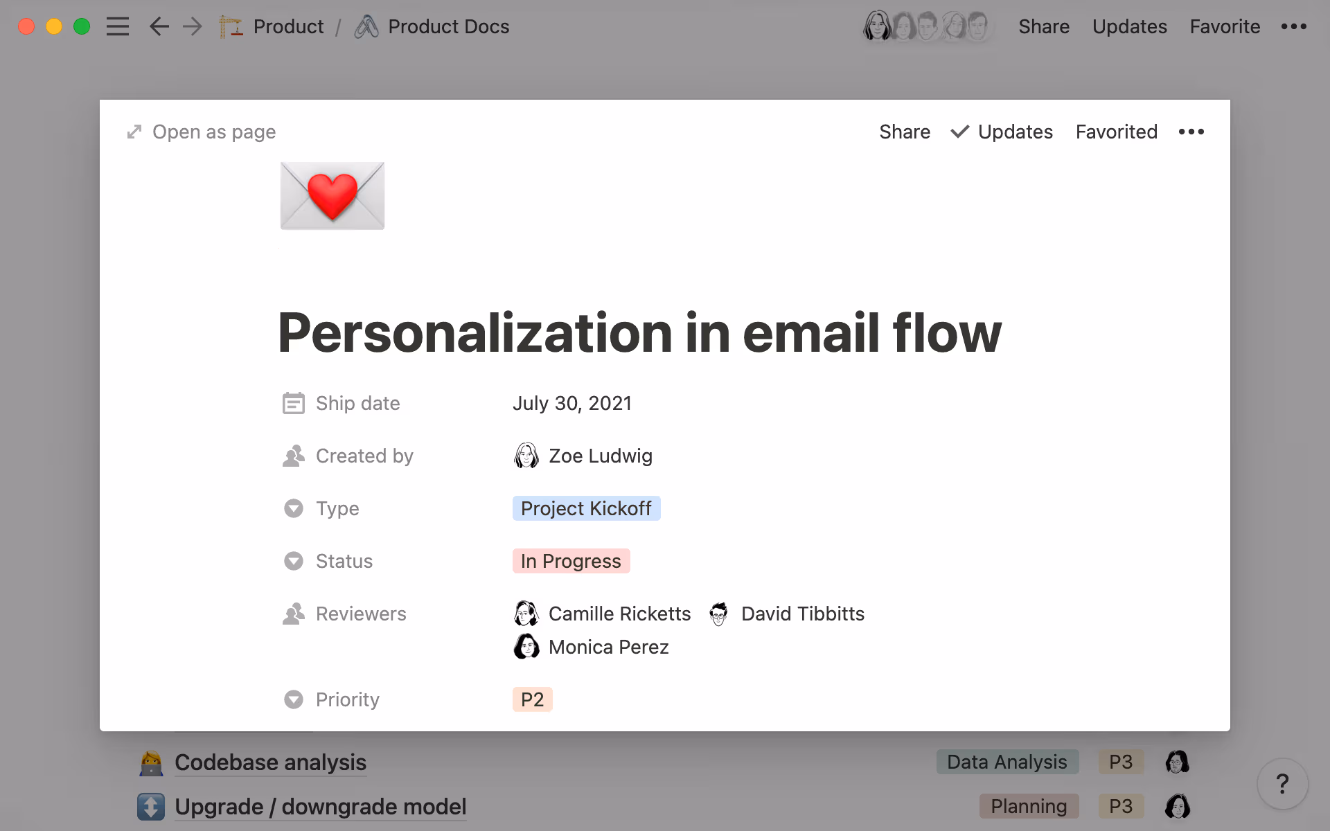 PRD format in Notion hero