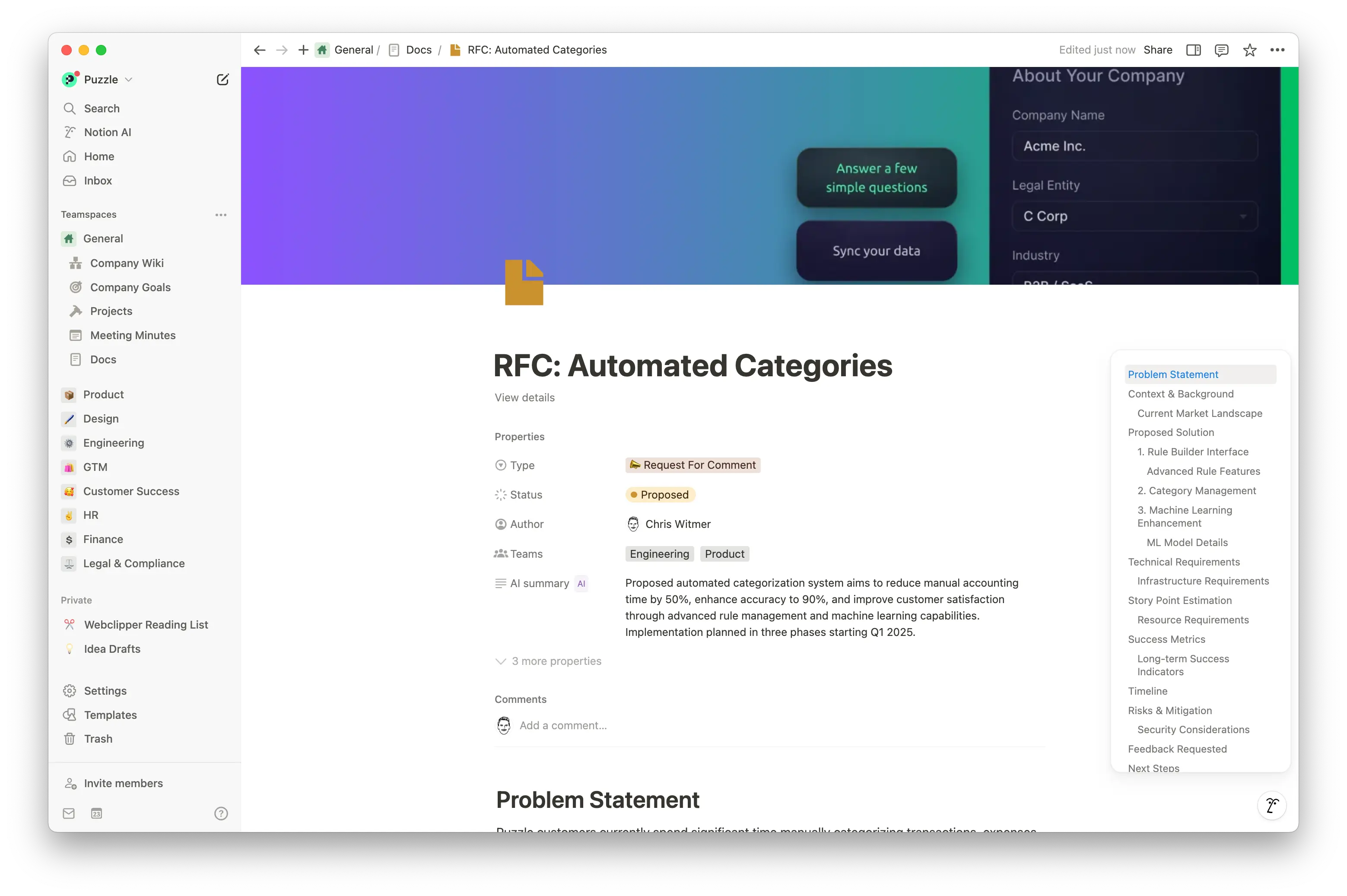 Request for Comment (RFC) docs in Notion provide clear structure, real-time collaboration, and seamless linking to docs and decisions to keep feedback organized and speed up execution.