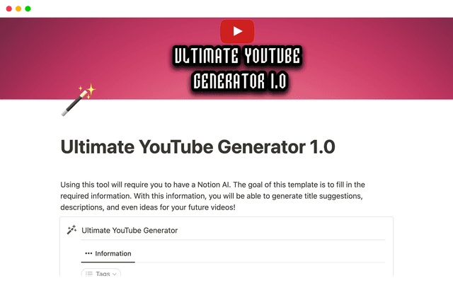 Ultimate YouTube Generator 1.0